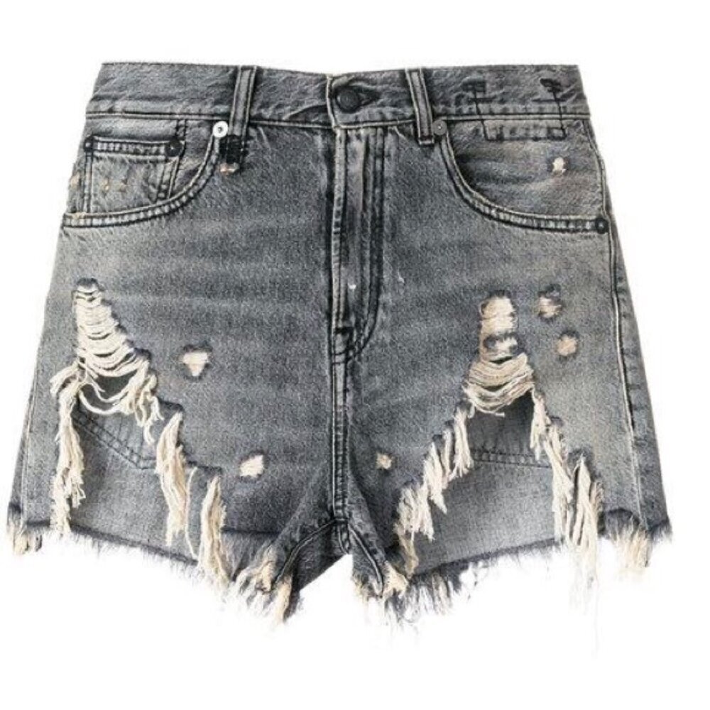R13 Black Shredded Slouch Short - 30", brand new w/ tags! 🇮🇹